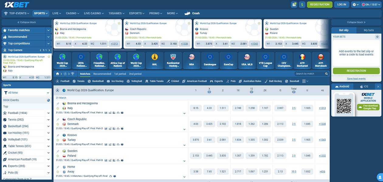 1xBet sports betting Uganda